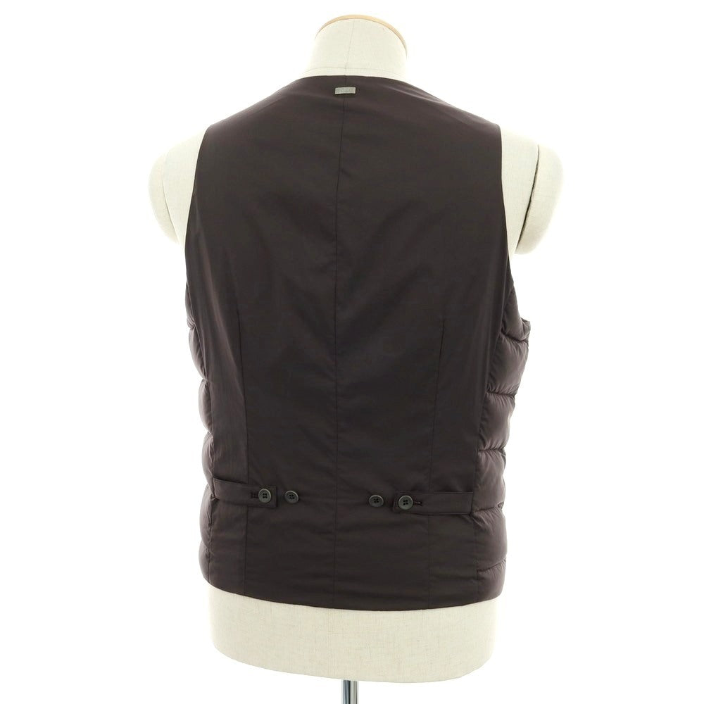 【中古】ヘルノ Herno ナイロンポリウレタン ダウンベスト ジレ ブラウン【 サイズ44 】【 状態ランクB 】【 メンズ 】 [APD]