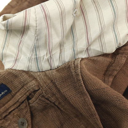 【中古】ラルディーニ LARDINI リネンコットン チェック 3B カジュアルジャケット アッシュブラウン系【サイズ44】【 状態ランクD 】【 メンズ 】