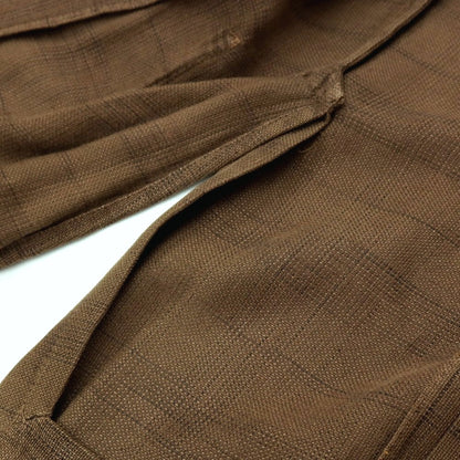 【中古】ラルディーニ LARDINI リネンコットン チェック 3B カジュアルジャケット アッシュブラウン系【サイズ44】【 状態ランクD 】【 メンズ 】