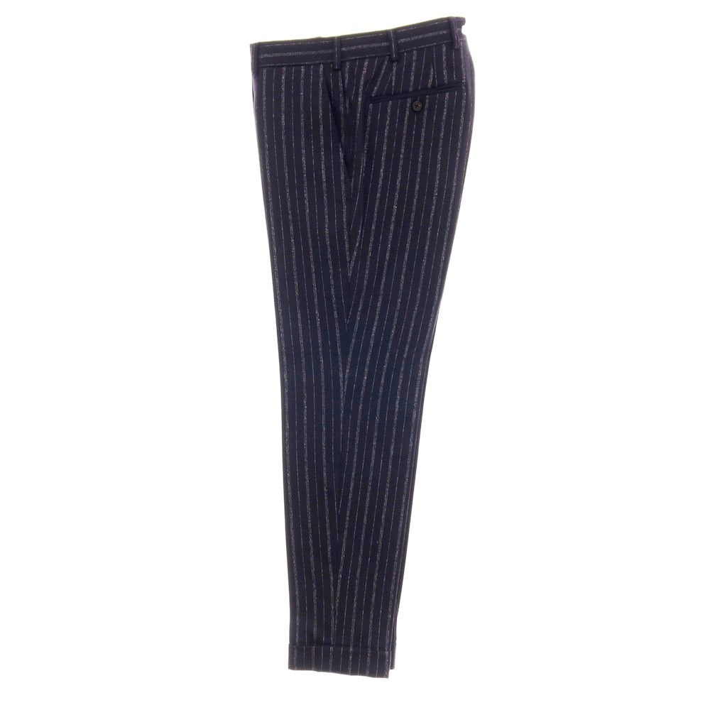 【中古】ベルベスト Belvest ウール ストライプ 3つボタンスーツ ダークネイビーxホワイト【 44 】【 状態ランクB 】【 メンズ 】