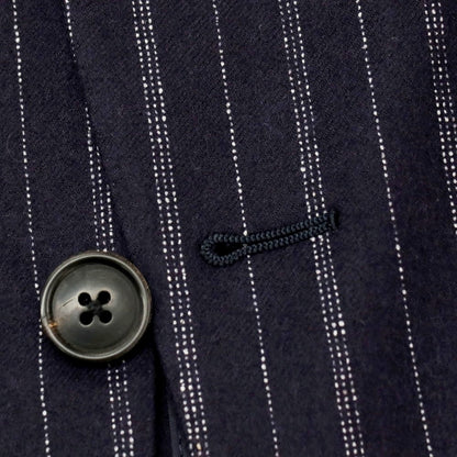 【中古】ベルベスト Belvest ウール ストライプ 3つボタンスーツ ダークネイビーxホワイト【 44 】【 状態ランクB 】【 メンズ 】