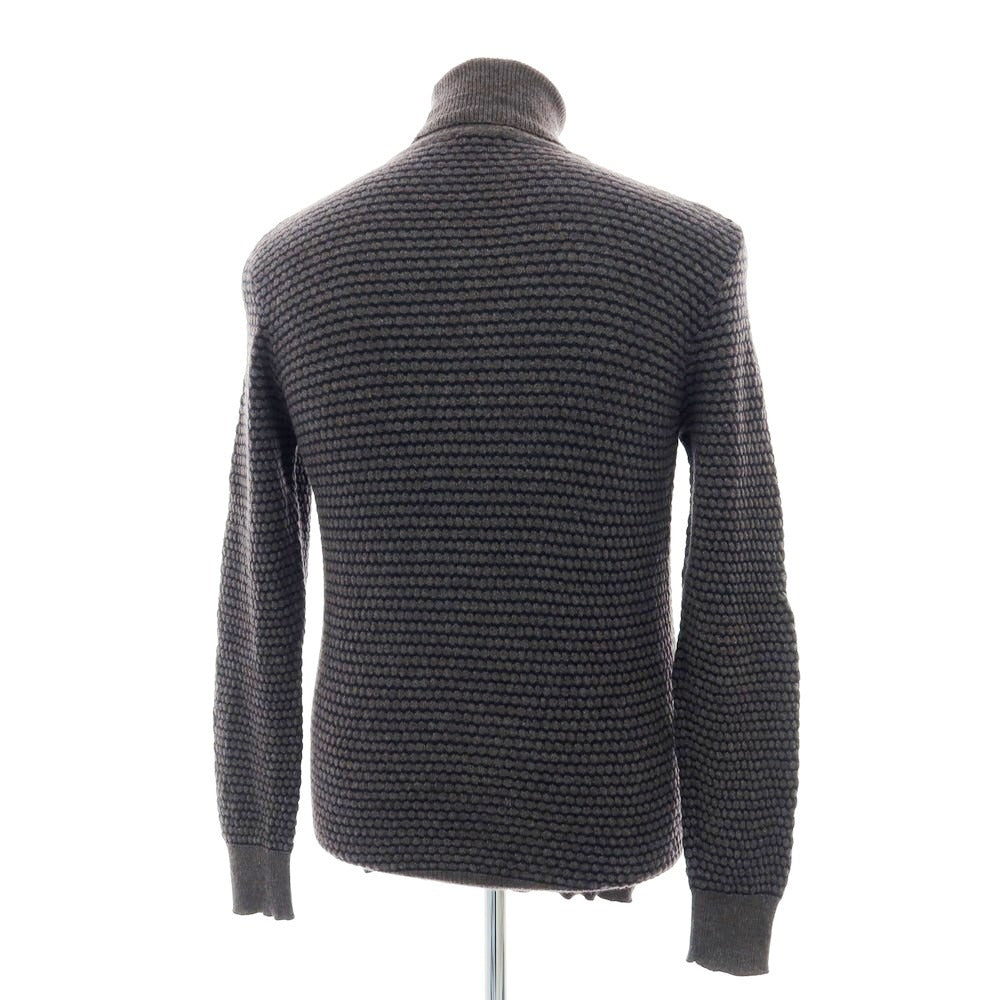 【中古】カングラ Kangra ウール タートルネックニット アッシュブラウンxブラック【 48 】【 状態ランクC 】【 メンズ 】