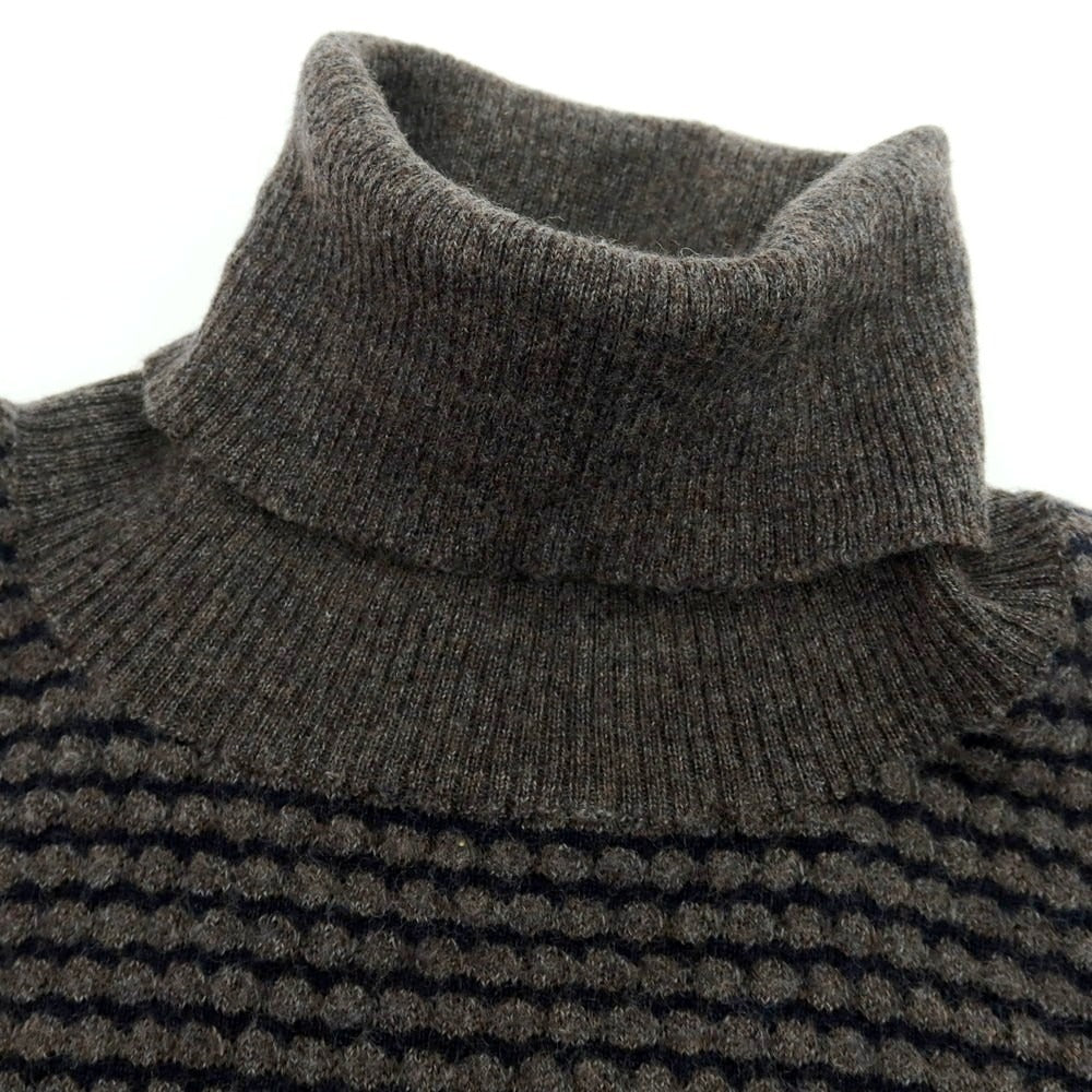 【中古】カングラ Kangra ウール タートルネックニット アッシュブラウンxブラック【 48 】【 状態ランクC 】【 メンズ 】