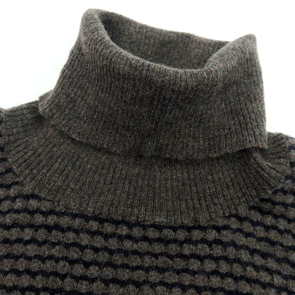 【中古】カングラ Kangra ウール タートルネックニット アッシュブラウンxブラック【 48 】【 状態ランクC 】【 メンズ 】