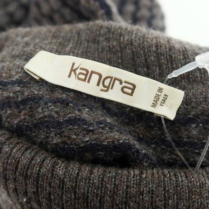 【中古】カングラ Kangra ウール タートルネックニット アッシュブラウンxブラック【 48 】【 状態ランクC 】【 メンズ 】