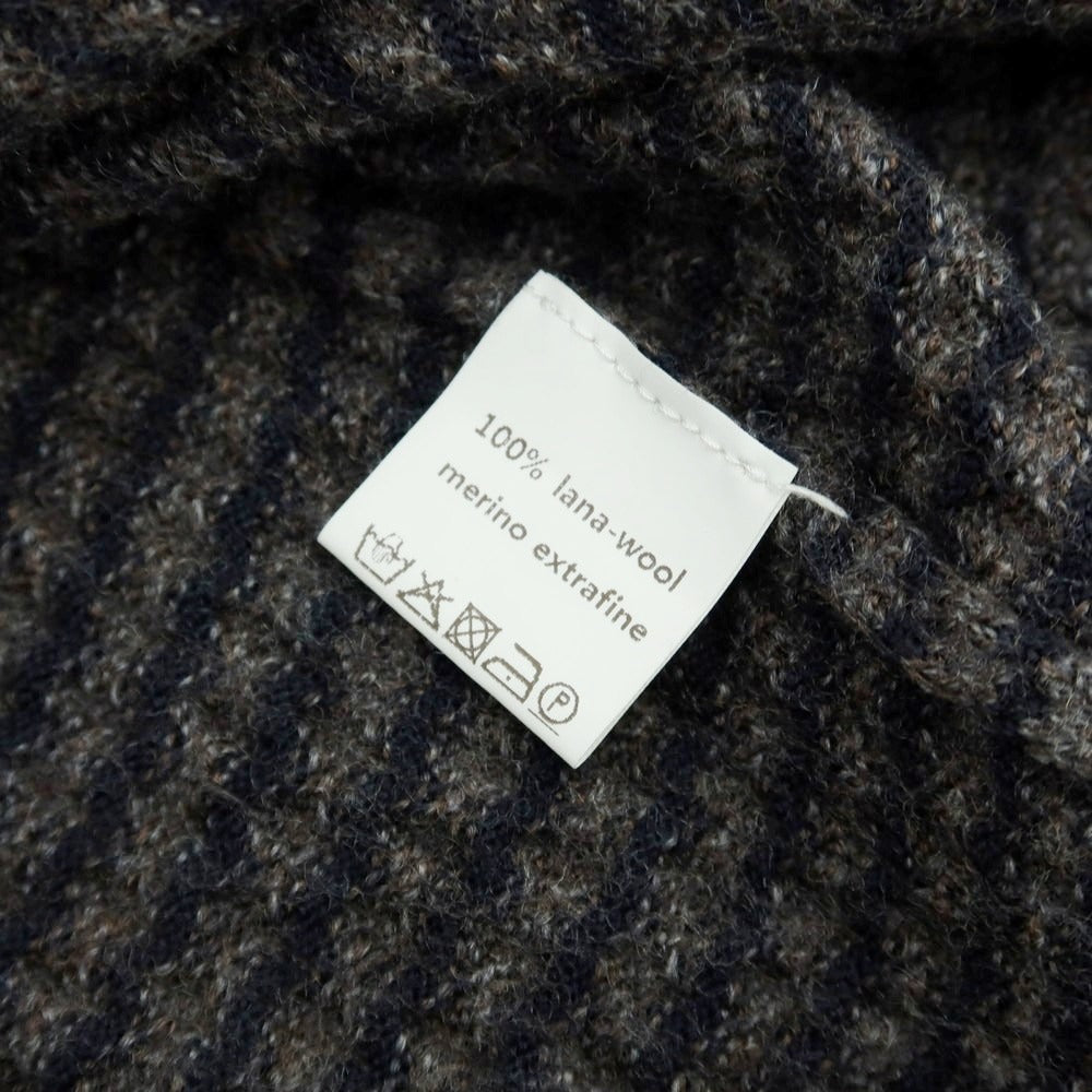 【中古】カングラ Kangra ウール タートルネックニット アッシュブラウンxブラック【 48 】【 状態ランクC 】【 メンズ 】