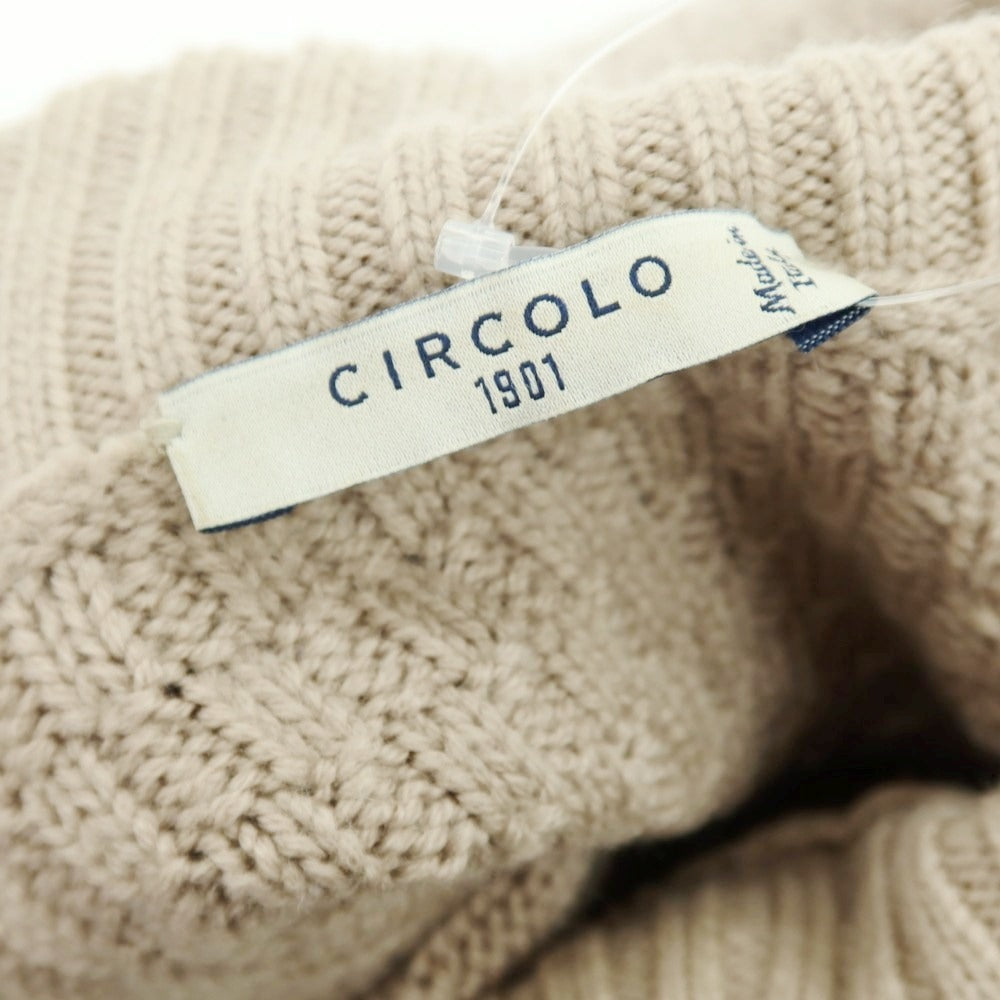 【中古】チルコロ1901 CIRCOLO 1901 ミドルゲージウール タートルネックニット ベージュ【 S 】【 状態ランクB 】【 メンズ 】