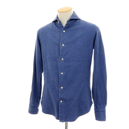 【中古】ボルゾネッラ BOLZONELLA コットン カッタウェイ カジュアルシャツ ブルー【 38 】【 状態ランクC 】【 メンズ 】