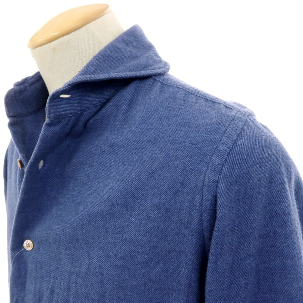 【中古】ボルゾネッラ BOLZONELLA コットン カッタウェイ カジュアルシャツ ブルー【 38 】【 状態ランクC 】【 メンズ 】