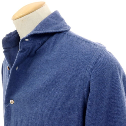 【中古】ボルゾネッラ BOLZONELLA コットン カッタウェイ カジュアルシャツ ブルー【 38 】【 状態ランクC 】【 メンズ 】