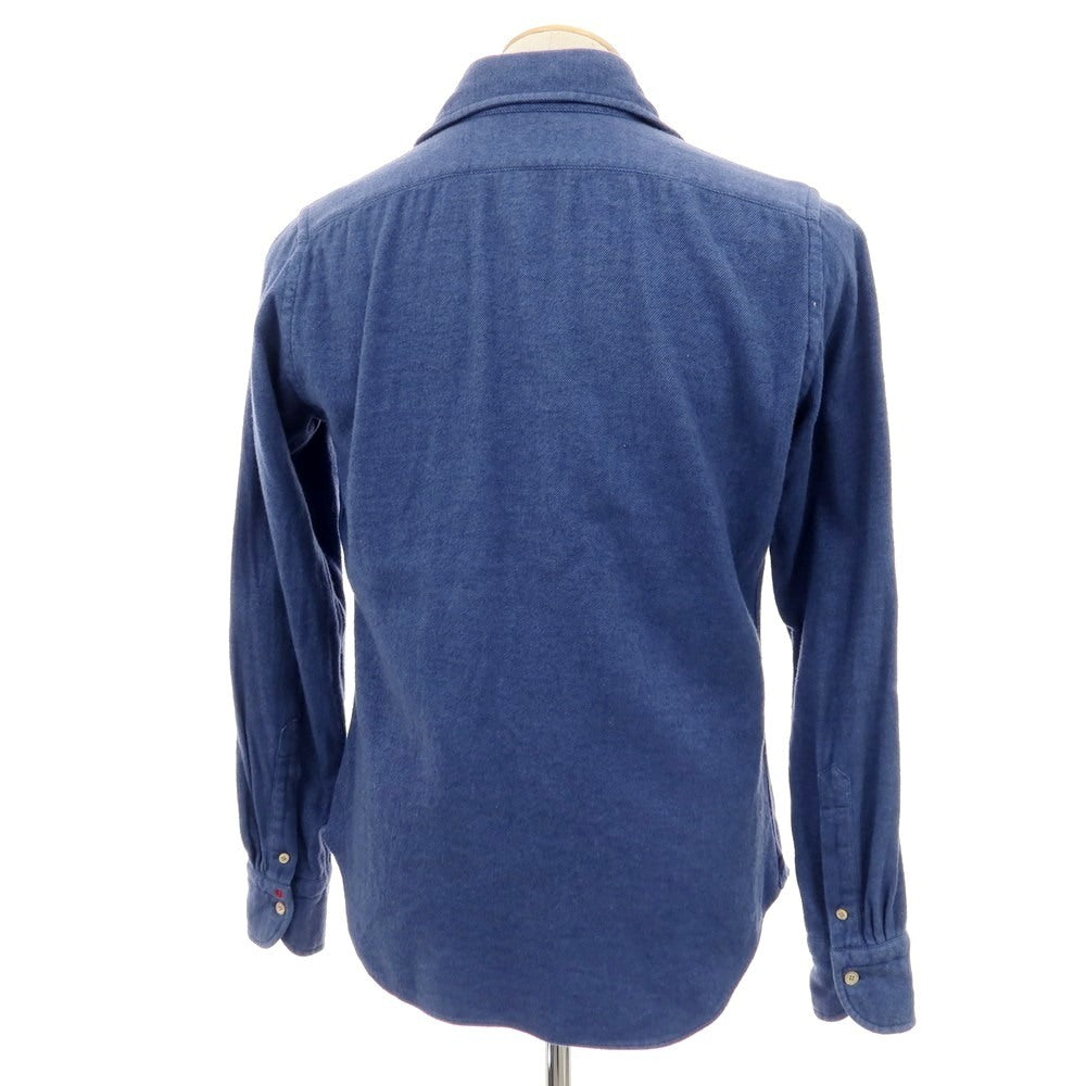 【中古】ボルゾネッラ BOLZONELLA コットン カッタウェイ カジュアルシャツ ブルー【 38 】【 状態ランクC 】【 メンズ 】