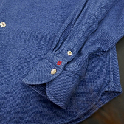 【中古】ボルゾネッラ BOLZONELLA コットン カッタウェイ カジュアルシャツ ブルー【 38 】【 状態ランクC 】【 メンズ 】