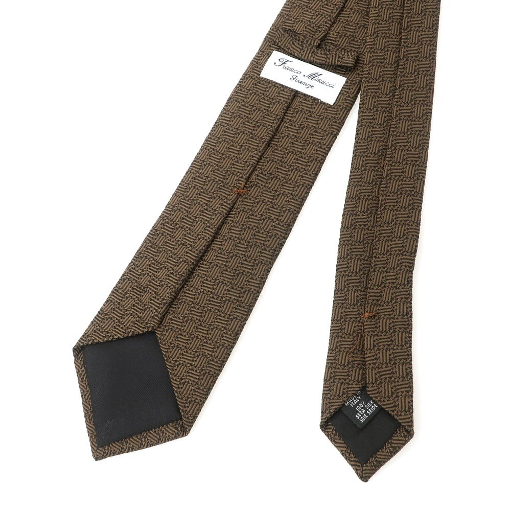 【中古】フランコミヌッチ franco minucci シルク ジャカード ブラウン系【 状態ランクB 】【 メンズ 】