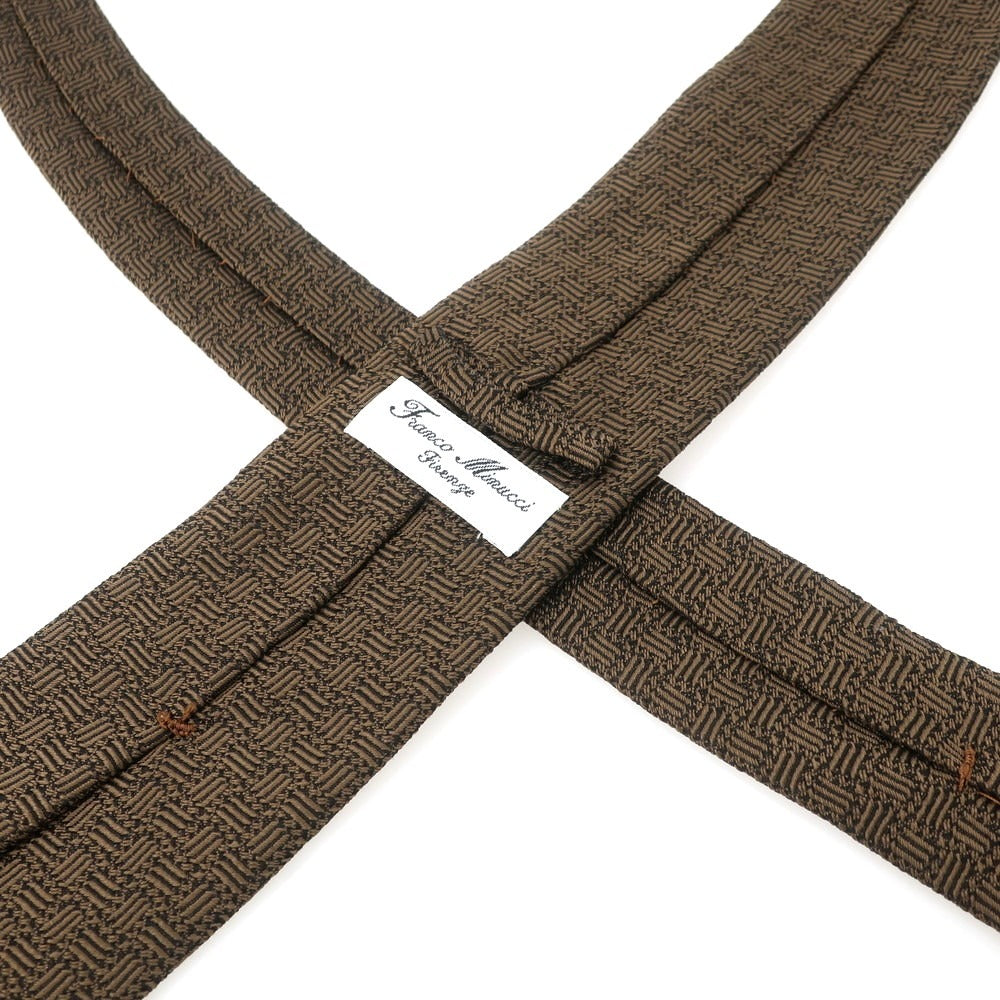 【中古】フランコミヌッチ franco minucci シルク ジャカード ブラウン系【 状態ランクB 】【 メンズ 】