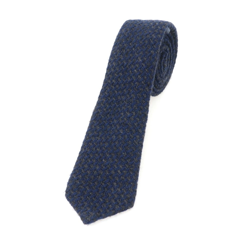 【中古】ジエレ GIERRE カシミヤ ニットタイ ネイビーxグレー【 状態ランクB 】【 メンズ 】 [APD]