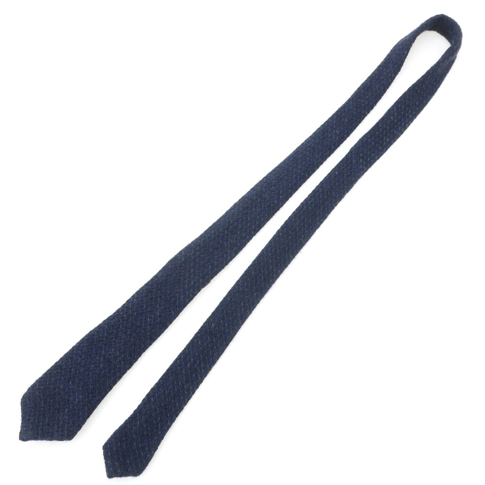 【中古】ジエレ GIERRE カシミヤ ニットタイ ネイビーxグレー【 状態ランクB 】【 メンズ 】 [APD]