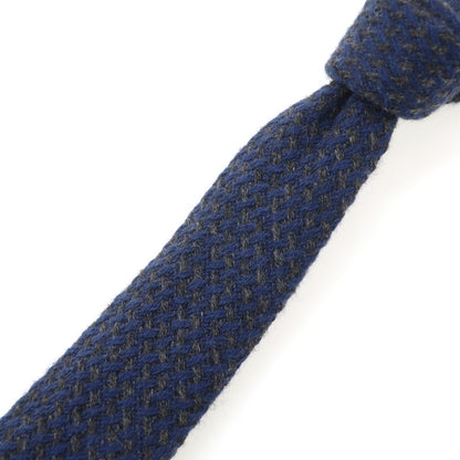 【中古】ジエレ GIERRE カシミヤ ニットタイ ネイビーxグレー【 状態ランクB 】【 メンズ 】