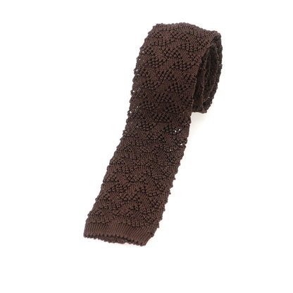 【中古】マリネッラ E.MARINELLA シルク ニットタイ ダークブラウン【 状態ランクB 】【 メンズ 】