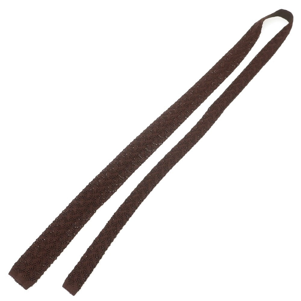 【中古】マリネッラ E.MARINELLA シルク ニットタイ ダークブラウン【 状態ランクB 】【 メンズ 】