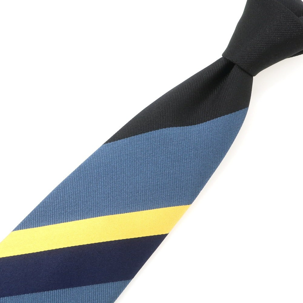 【中古】フランコバッシ FRANCO BASSI シルク ストライプ柄ネクタイ ブラウンxネイビー系【 状態ランクA 】【 メンズ 】