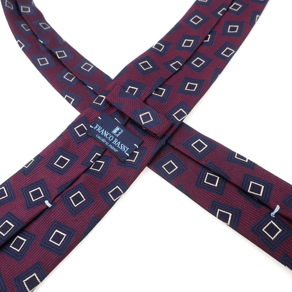 【中古】フランコバッシ FRANCO BASSI シルク 小紋柄ネクタイ パープルxネイビー【 状態ランクB 】【 メンズ 】