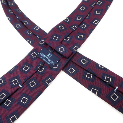 【中古】フランコバッシ FRANCO BASSI シルク 小紋柄ネクタイ パープルxネイビー【 状態ランクB 】【 メンズ 】