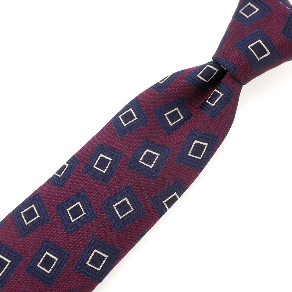 【中古】フランコバッシ FRANCO BASSI シルク 小紋柄ネクタイ パープルxネイビー【 状態ランクB 】【 メンズ 】