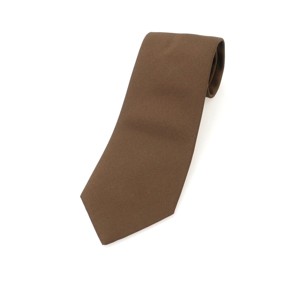 【中古】ルイジ ボレッリ Luigi Borrelli シルク 無地ネクタイ ブラウン【 状態ランクA 】【 メンズ 】