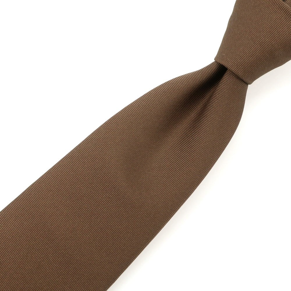 【中古】ルイジ ボレッリ Luigi Borrelli シルク 無地ネクタイ ブラウン【 状態ランクA 】【 メンズ 】