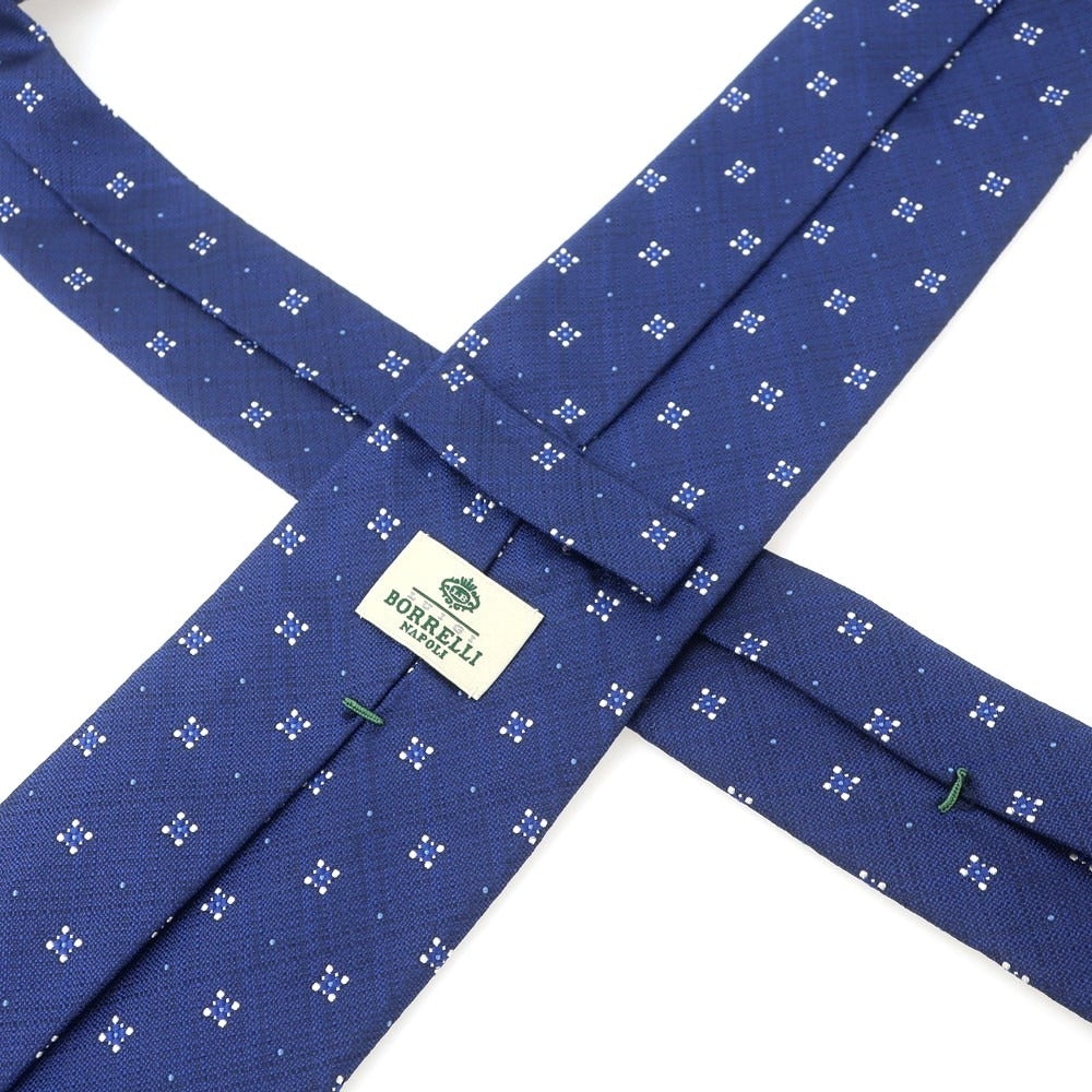【中古】ルイジ ボレッリ Luigi Borrelli シルク 小紋柄ネクタイ ダークブルー【 状態ランクB 】【 メンズ 】