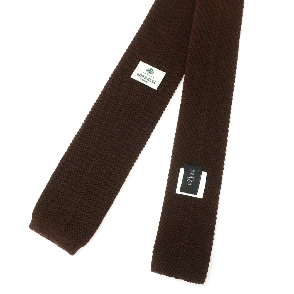 【中古】ルイジ ボレッリ Luigi Borrelli ウール ニットタイ ダークブラウン【 状態ランクA 】【 メンズ 】