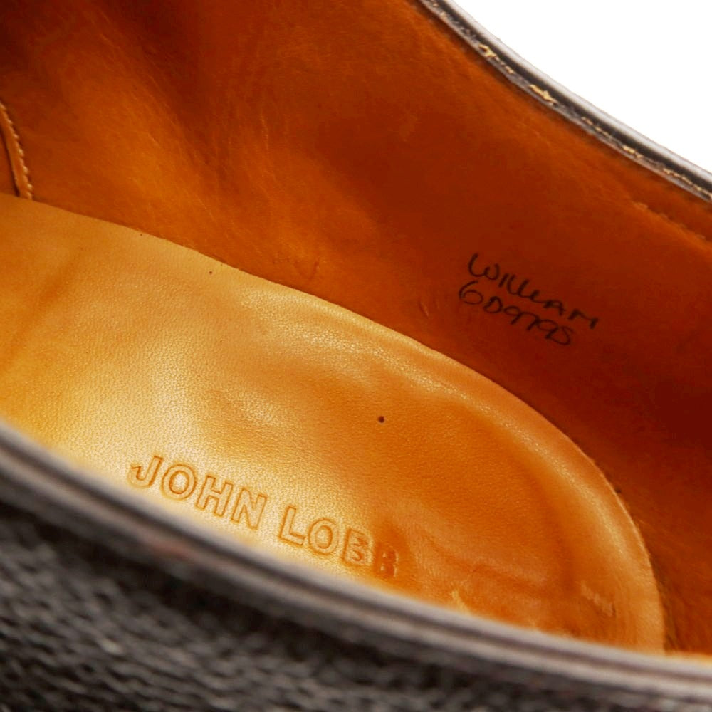 【中古】ジョンロブ John Lobb WILLIAM 型押しレザー ダブルモンク ドレスシューズ ダークブラウン【 サイズ6D 】【 状態ランクB 】【 メンズ 】 [APD]