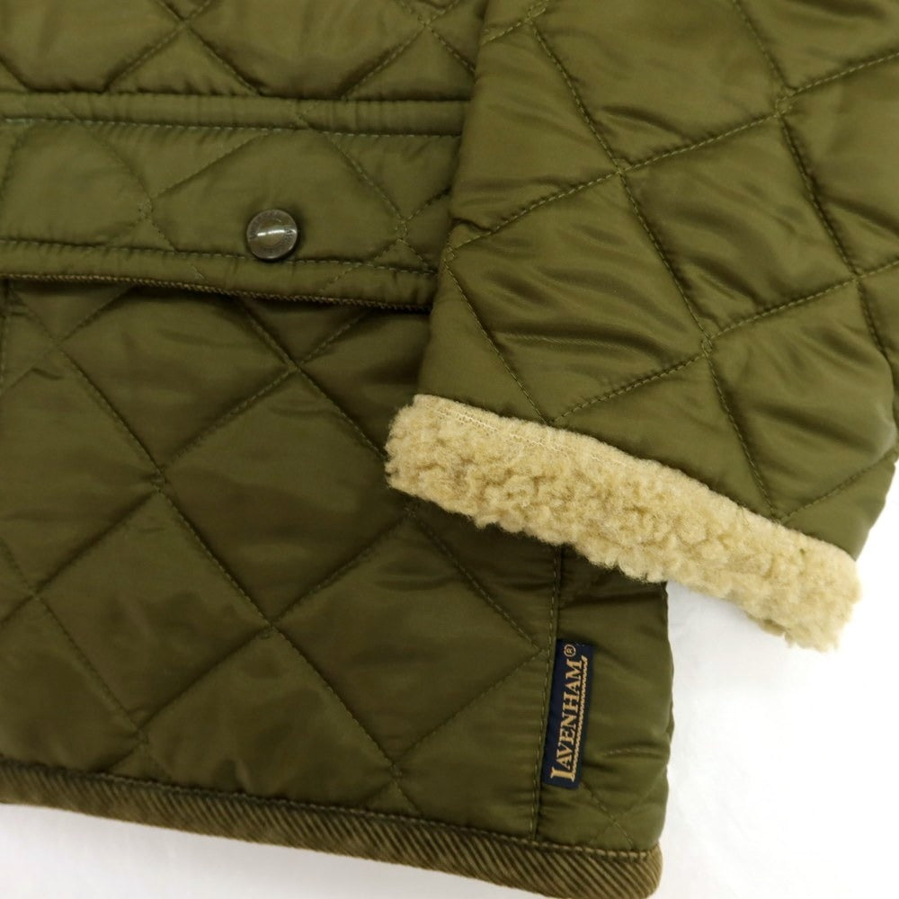 【中古】ラベンハム LAVENHAM ポリエステル ボア 中綿入り キルティングブルゾン オリーブグリーン【 36（UK） 】【 状態ランクB 】【 メンズ 】