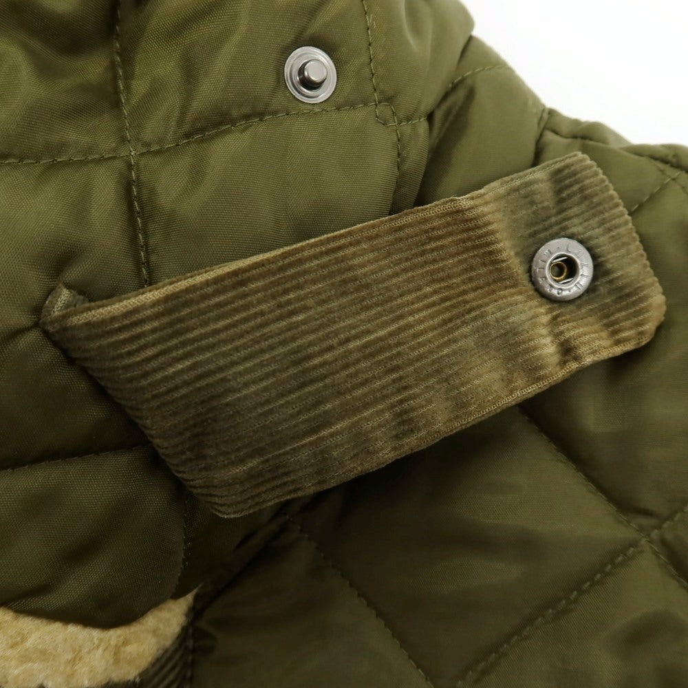 【中古】ラベンハム LAVENHAM ポリエステル ボア 中綿入り キルティングブルゾン オリーブグリーン【 36（UK） 】【 状態ランクB 】【 メンズ 】