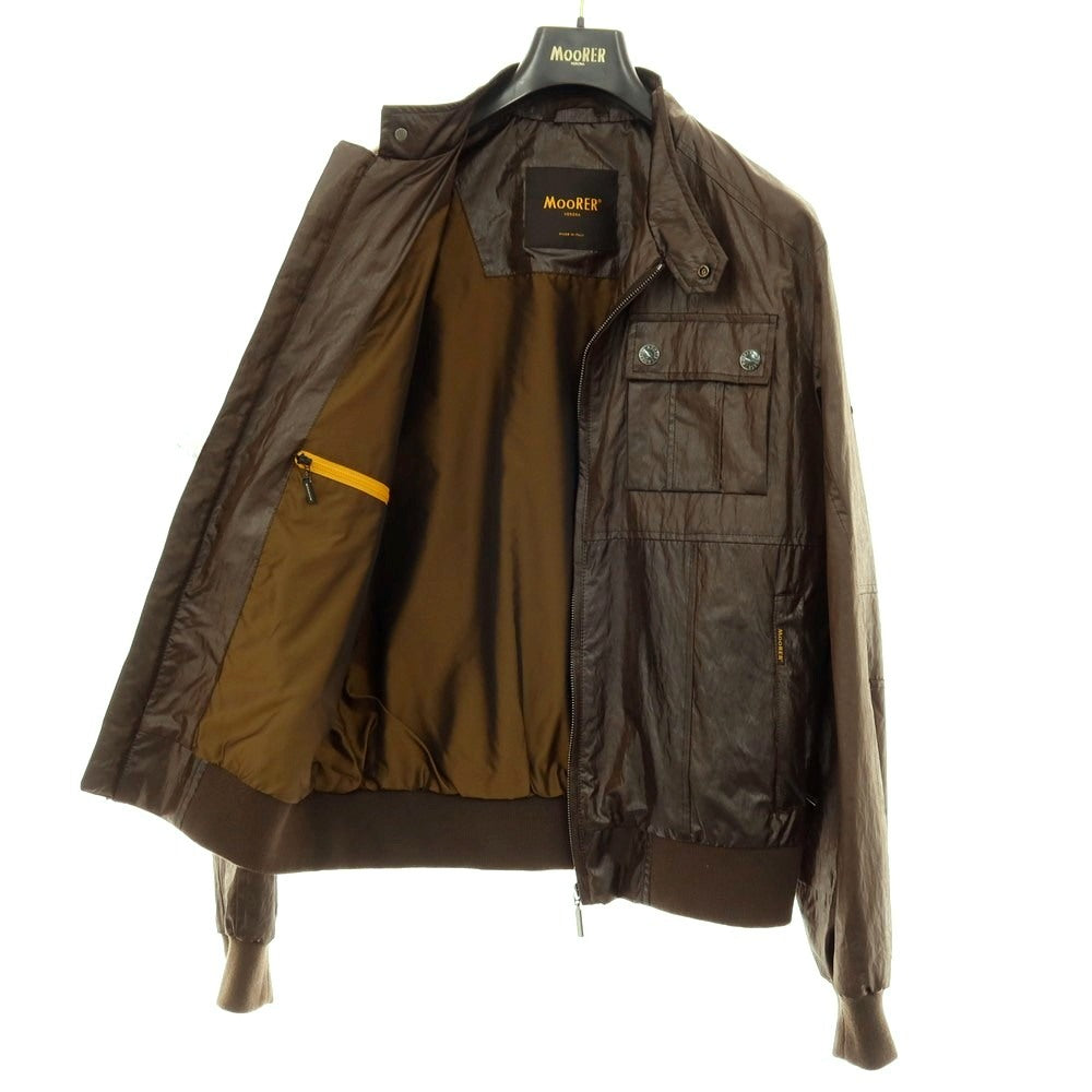 【中古】ムーレー MOORER ポリエステルナイロン ジップアップ スイングトップ オリーブ【サイズL】【 状態ランクC 】【 メンズ 】