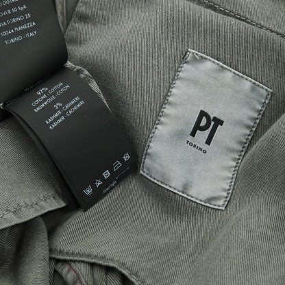 【中古】ピーティートリノ PT TORINO GILLSANS コットンカシミヤ カジュアルスラックスパンツ グレー【 34 】【 状態ランクC 】【 メンズ 】
