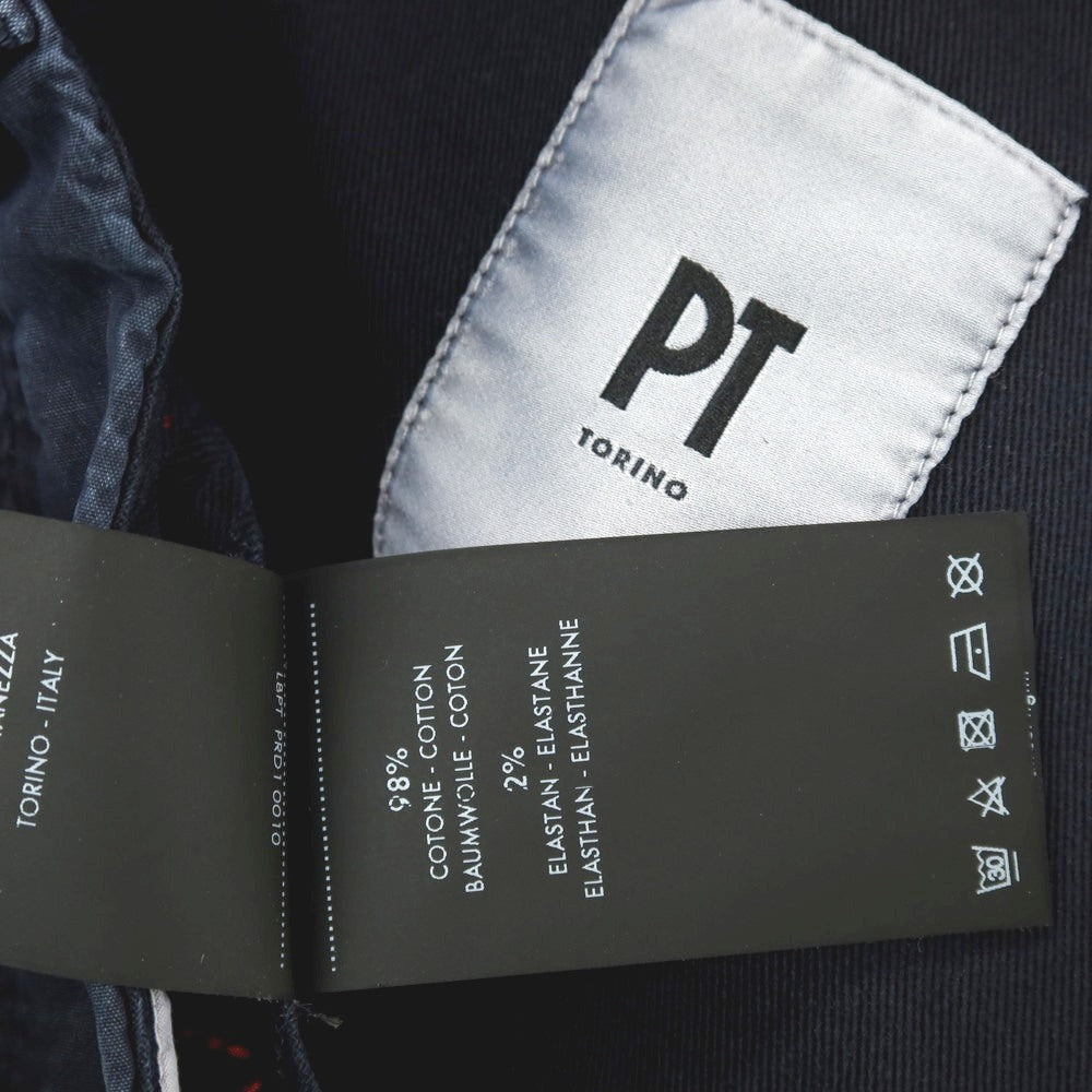 【中古】ピーティートリノ PT TORINO GILLSANS ストレッチ コットン カジュアルスラックスパンツ ネイビー【サイズ34】【 状態ランクB 】【 メンズ 】