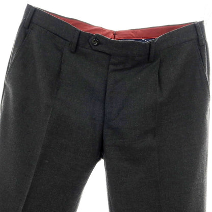 【中古】ジェルマーノ GERMANO Travel Edition SUPER 100’S ストレッチ ウールポリエステル ドレススラックスパンツ チャコールグレー【 52 】【 状態ランクB 】【 メンズ 】