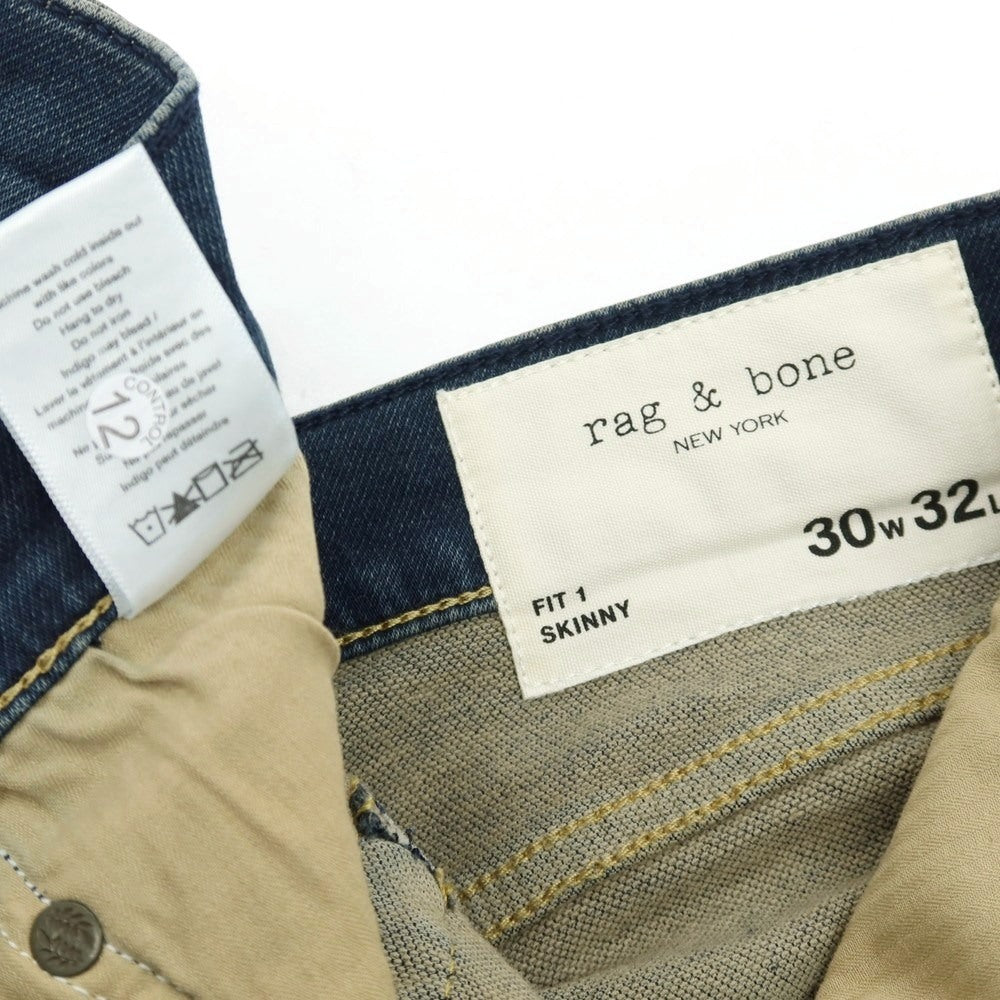 【中古】ラグアンドボーン rag &amp; bone ストレッチ コットン デニムパンツ ジーンズ ネイビー【 サイズ30 】【 状態ランクB 】【 メンズ 】 [APD]