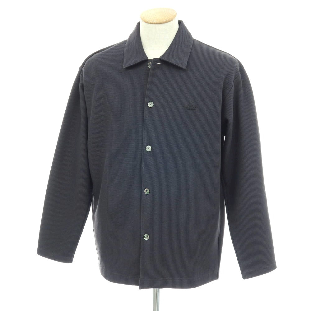 【中古】ラコステ LACOSTE コットンポリエステル 襟付き カーディガン ダークグレー【サイズ3】【 状態ランクB 】【 メンズ 】