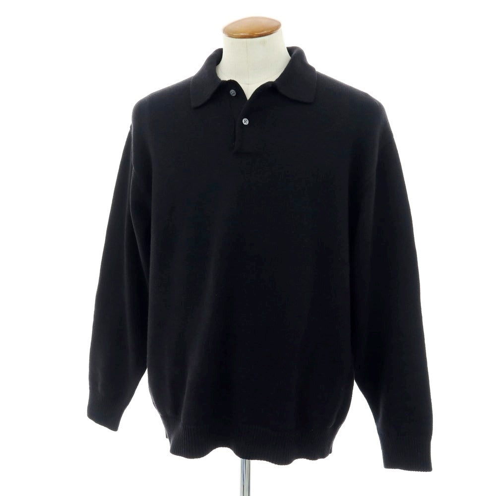 【中古】スティーブンアラン Steven Alan ミドルゲージコットン ポロニット ブラック【 M 】【 状態ランクC 】【 メンズ 】