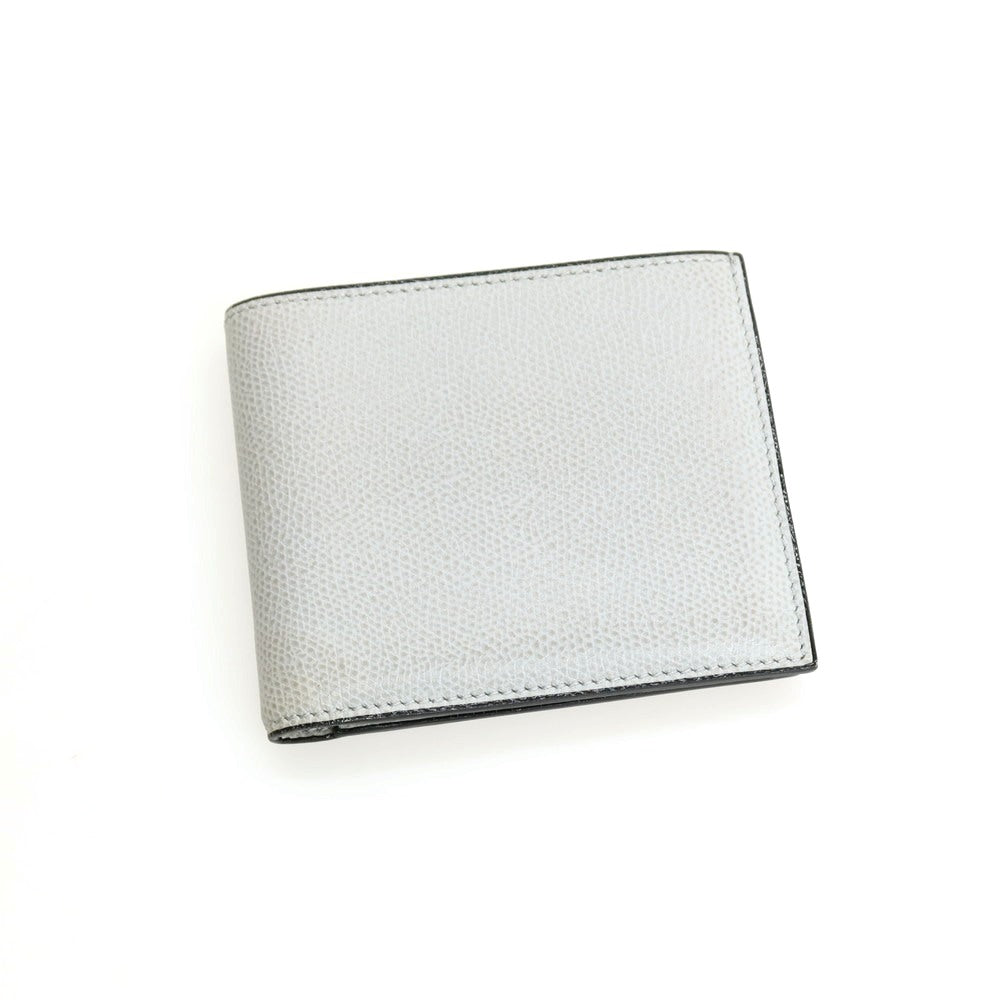 【中古】ヴァレクストラ バレクストラ Valextra レザー 二つ折り財布 ライトグレー【 状態ランクB 】【 ユニセックス 】