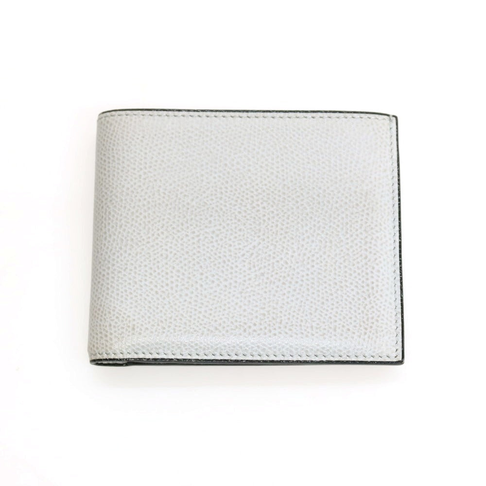 【中古】ヴァレクストラ バレクストラ Valextra レザー 二つ折り財布 ライトグレー【 状態ランクB 】【 ユニセックス 】