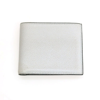 【中古】ヴァレクストラ バレクストラ Valextra レザー 二つ折り財布 ライトグレー【 状態ランクB 】【 ユニセックス 】