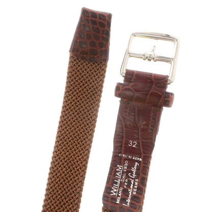 【中古】ウィリアム WILLIAM エラスティック ベルト ブラウン【 32 】【 状態ランクB 】【 メンズ 】