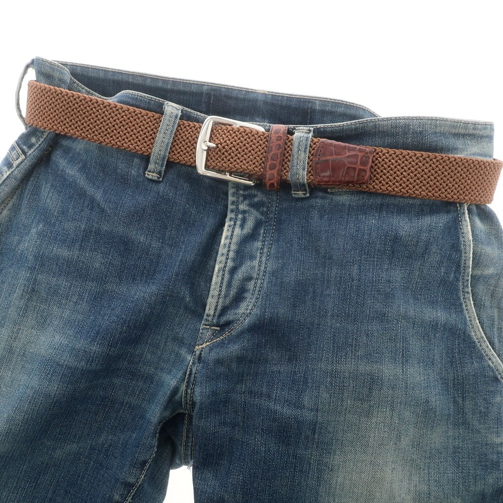 【中古】ウィリアム WILLIAM エラスティック ベルト ブラウン【 32 】【 状態ランクB 】【 メンズ 】