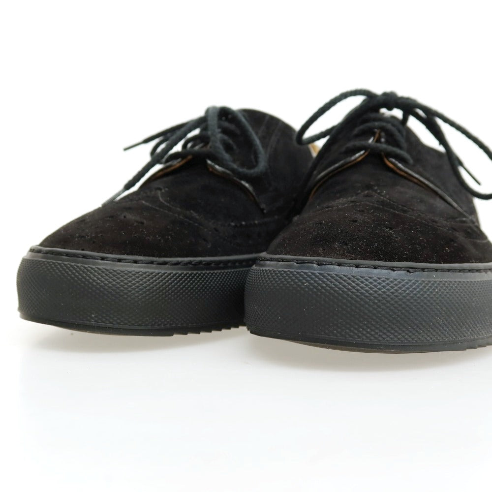 【中古】【未使用】デュカルス DOUCALS スエード ウイングチップ スニーカー ブラック【サイズ40】【 状態ランクS 】【 メンズ 】