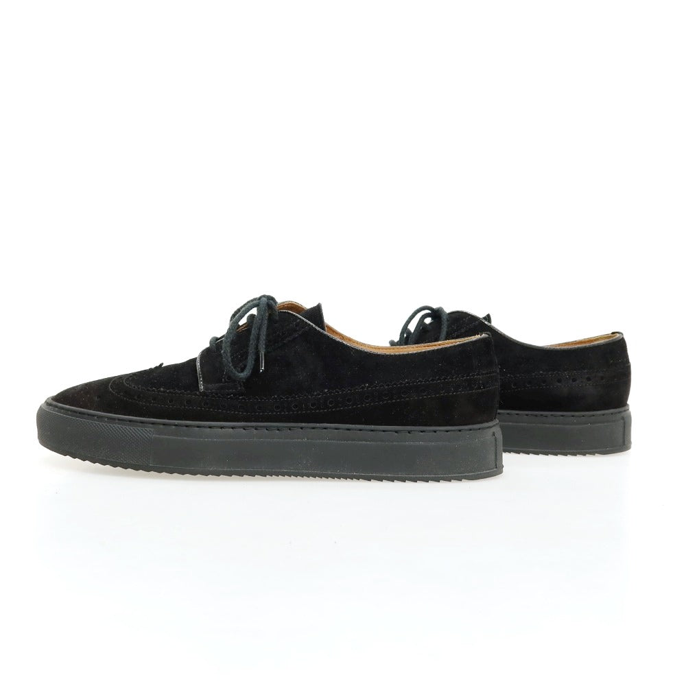 【中古】【未使用】デュカルス DOUCALS スエード ウイングチップ スニーカー ブラック【サイズ40】【 状態ランクS 】【 メンズ 】