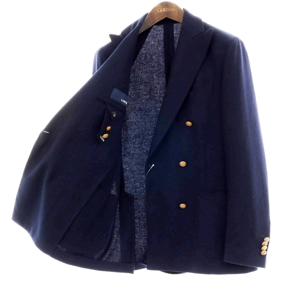【中古】ラルディーニ LARDINI カシミヤ ダブル6B テーラードジャケット ネイビー【 46 】【 状態ランクB 】【 メンズ 】