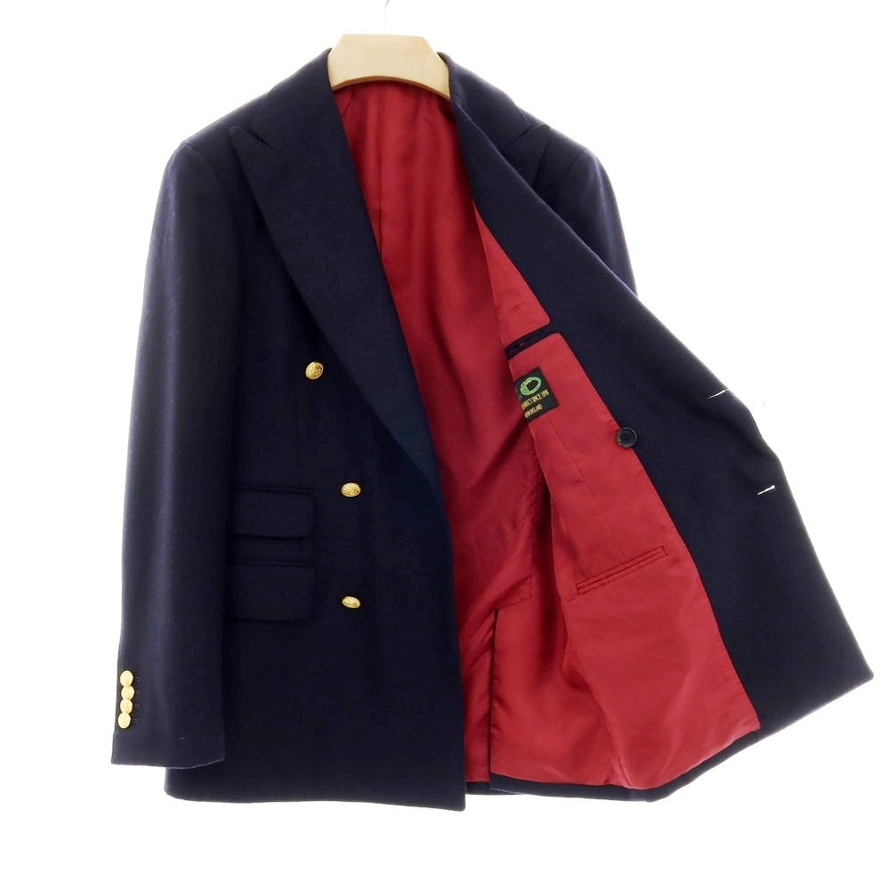 【中古】ビームスエフ BEAMS F ウール ダブル6B ブレザー テーラードジャケット ネイビー【 46 】【 状態ランクB 】【 メンズ 】